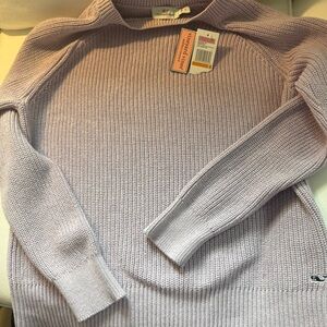 Vineyard Vines Light Lavender Ribbed Crewneck Sweater